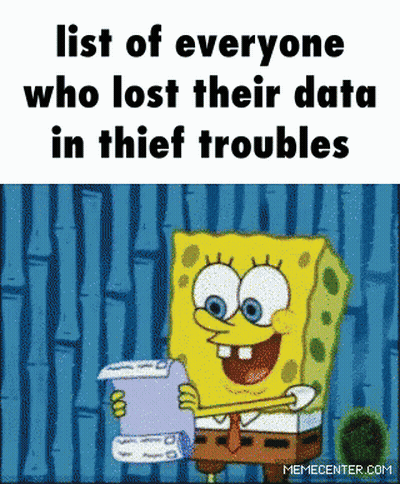 Spongebob Is Holding A List Of Everyone Who Lost Their Data In Thief Troubles GIF