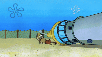 Spongebob Laying Next To Rocket GIF