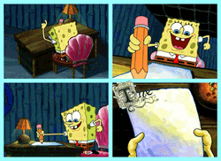 Spongebob Learning To Draw GIF