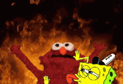 SpongeBob Licking Elmo Meme GIF