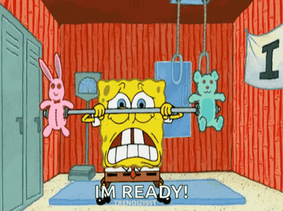 SpongeBob Lifting Barbell Im Ready GIF