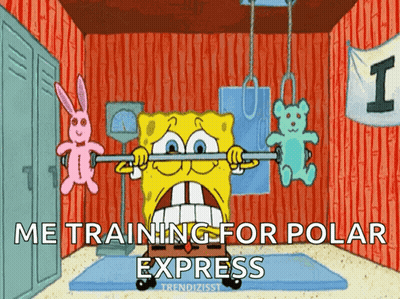 Spongebob Lifting Barbell Me Training For Polar Express GIF