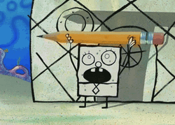 SpongeBob Lifting Pencil GIF