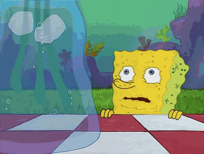 SpongeBob Looking Out Of Glass GIF