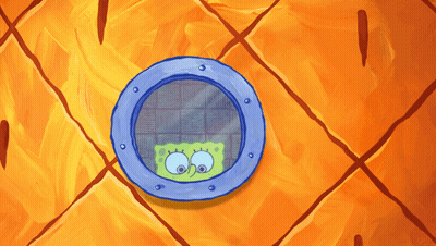 Spongebob Looking Out Of Pineapple Window GIF
