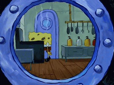 SpongeBob Looking Out Window GIF