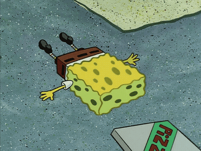 SpongeBob Lying Next To Pizza Box GIF