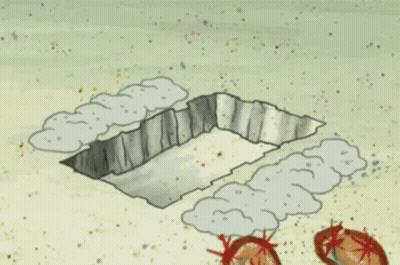 SpongeBob Lying On Ground With Shovel GIF