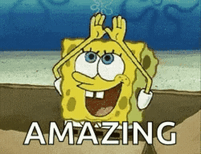 SpongeBob Making Funny Face Saying Amazing GIF