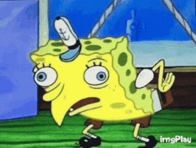 SpongeBob Making Funny Face Walking On Grass GIF