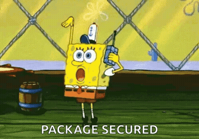 SpongeBob Making Funny Face With Hands In Air GIF