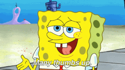 Spongebob Many Thumbs Up Nice Job GIF