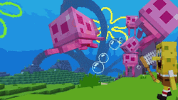SpongeBob Minecraft Axolotl GIF