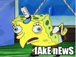 Spongebob Mocking Fake News GIF