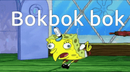 Spongebob Mocking Imitating Chicken GIF