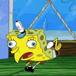 Spongebob Mocking Kicking Foot GIF