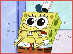 SpongeBob Nail-Biting Fear Scene GIF