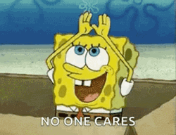Spongebob No One Cares Moving Rainbow GIF