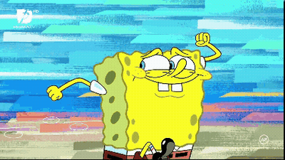 Spongebob On TV Screen With AP Watermark GIF