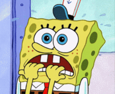 SpongeBob Open Mouth With Toothbrush On Head GIF