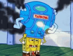SpongeBob Overused Machine Thinking Meme GIF