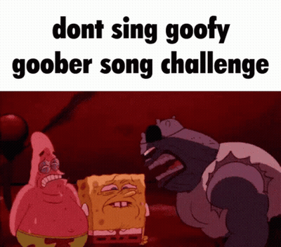 Spongebob Patrick And Turtle Don't Sing Goofy Goober Song Challenge GIF