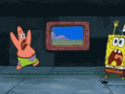 SpongeBob Patrick Running Around Panic Hell Nah GIF