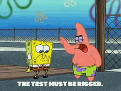 SpongeBob Patrick The Test Must Be Rigged GIF