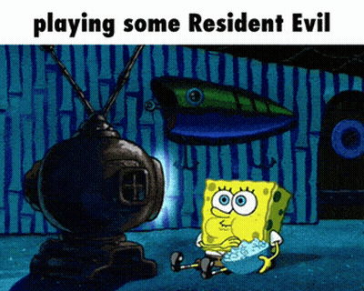 SpongeBob Playing Resident Evil GIF