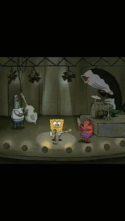Spongebob Plays A Guitar In Front Of Some Flowers GIF