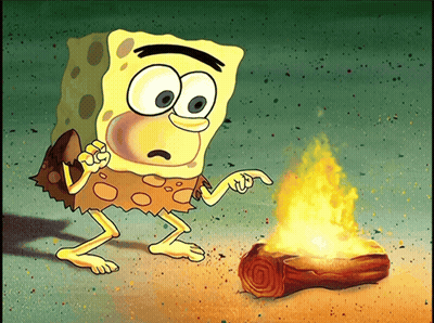 Spongebob Pointing At Fire GIF