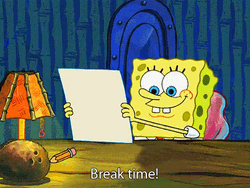 Spongebob Put The Paper And Break Time GIF