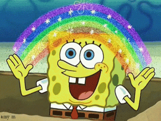 SpongeBob Rainbow Skittles Candy GIF