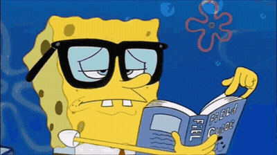 Spongebob Reading A Book Called Field Guide GIF