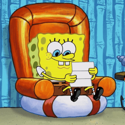 SpongeBob Reading Book GIF