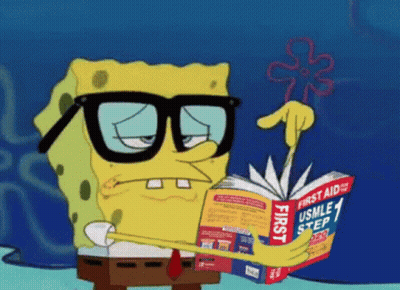 Spongebob Reading First Aid USMLE Step 1 GIF