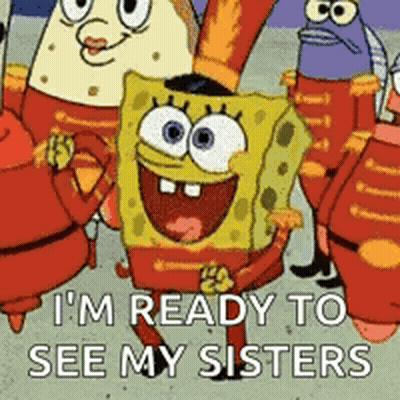 Spongebob Ready To See His Sisters GIF