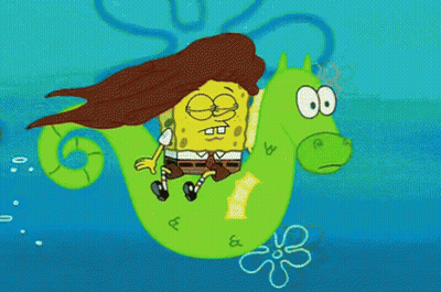 SpongeBob Riding A Green Horse GIF