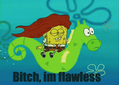 SpongeBob Riding Green Seahorse Bitch Im Flawless GIF