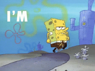 Spongebob Running Saying I'm GIF