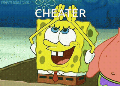 SpongeBob Saying Cheater GIF