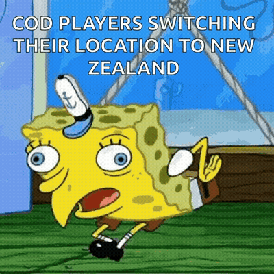 Spongebob Saying Cod Players Switching to New Zealand