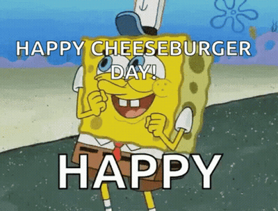 SpongeBob Saying Happy Cheeseburger Day GIF
