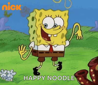 SpongeBob Saying Happy Noodle In Field GIF