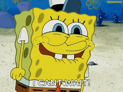 Spongebob Saying I Can't Wait GIF