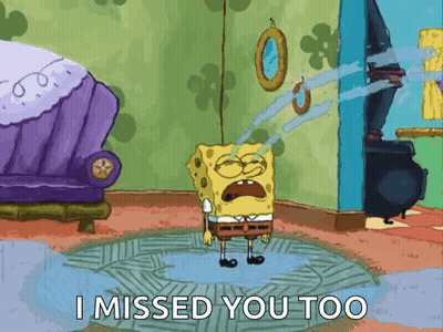 SpongeBob Saying I Missed You Too GIF