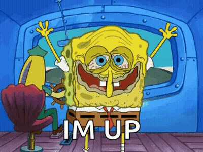 Spongebob Saying Im Up In Front Of A Window GIF