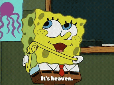 Spongebob Saying It's Heaven At Blackboard GIF