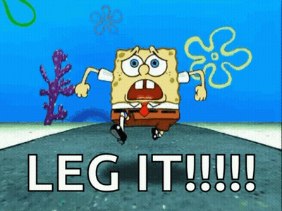 SpongeBob Saying Leg It GIF
