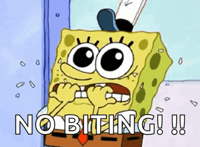 Spongebob Saying No Biting GIF